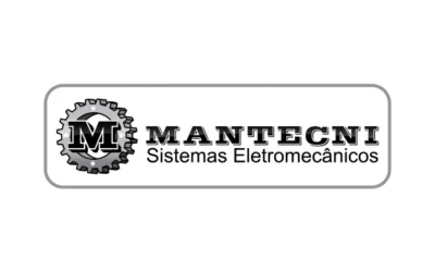 Camisetas personalizadas com escudo impresso e bordado contorno, para a empresa Mantecni Sistemas Eletrônicos, da cidade de Ibirubá/RS.